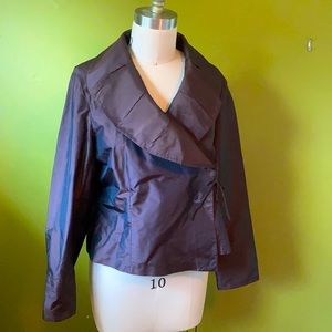 Lushish brown silk Don Caster top.  Size 12